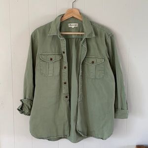 Madewell Olive Green Button Down Shirt